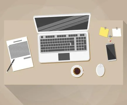 Office, workspace Flat design style Illustrazione stock