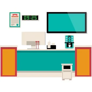 Office workspace icon vector flat room workplace Stock Illustration