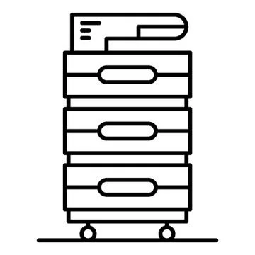 Office xerox printer icon, outline style Stock Illustration