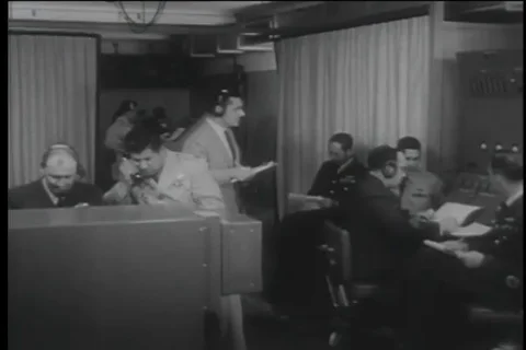 Officer and technicians observe launch of Thor missile - 1959 Stock Footage 99597571