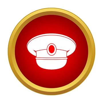 Officer cap icon representing authority and military uniform Stock Illustration