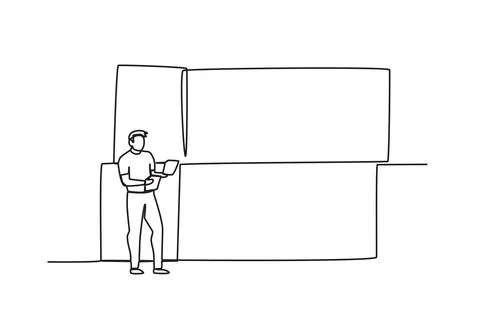 An officer checks the completeness of the goods Stock Illustration