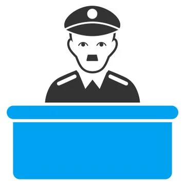 Officer Desk Flat Vector Icon Stock Illustration