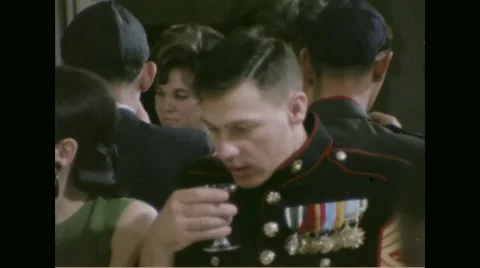 Officer drinking wine during Passover festival Stock Footage 44573347