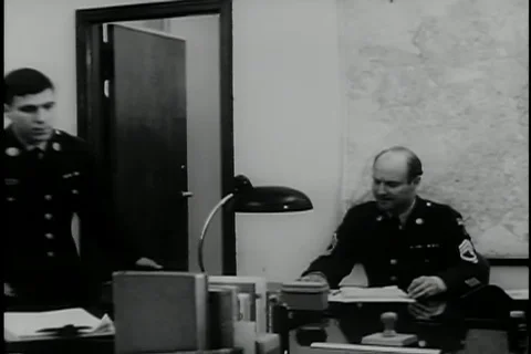 Officer handover confidential documents to the sergeant - 1969 Stock Footage 105744241