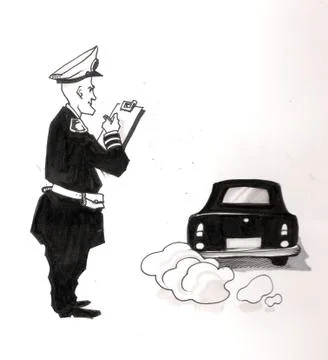 Officer makes a fine Illustrazione stock