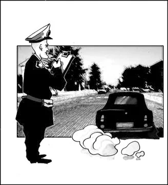 Officer makes a fine Illustrazione stock