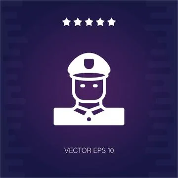 Officer man vector icon Stock Illustration