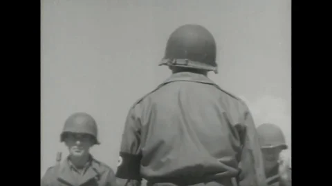 Officer salute in military base - 1945 | Stock Video | Pond5