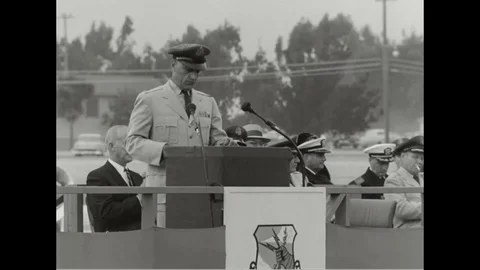 Officer Speak about Gen. Hoyt S. Vandenberg and their duties - 1958 Stock Footage 101167853