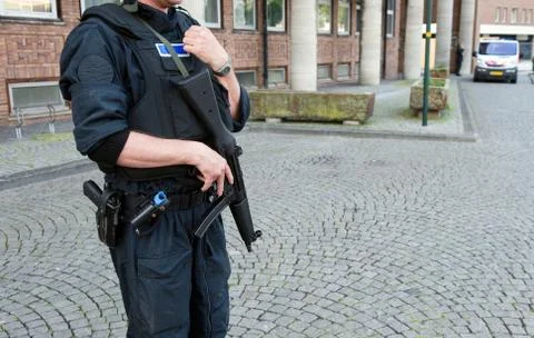 Officer with weapon Stock Photos