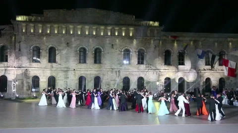 Officers' Ball in the old fort Stock Footage 57141253