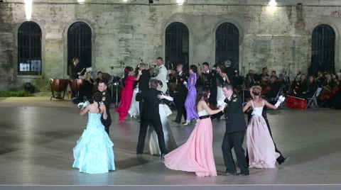 Officers' Ball in the old fort Stock Footage 57141653