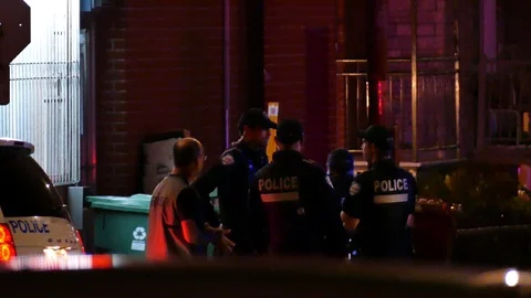 Officers chatting Stock Footage 116708773