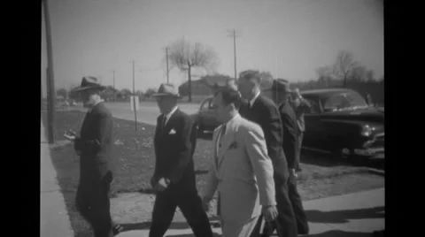 Officers going inside the automotive plant Stock Footage