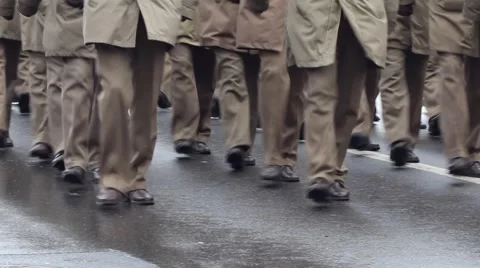 Officers Marchpast Stock Footage 44502242