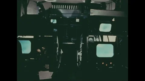 Officers operate sensor and fire officer coordinate sensor operation - 1960 Stock Footage 99913344