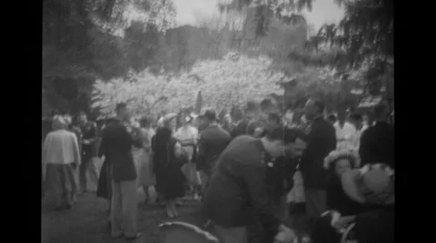 Officers standing in the lawn Stock Footage