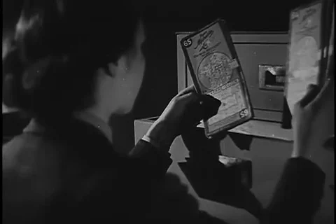Officers take preventive measures while locating the point of the map - 1943 Stock Footage 105752029