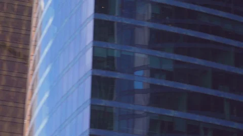 Offices windows panorama view of buildings in business district of metropolitan Stock Footage 112191235