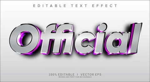 Official 3d vector text effect with modern style design Stock Illustration