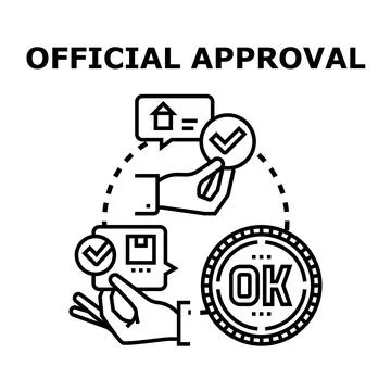 Official approval process concept vector illustration Illustrazione stock