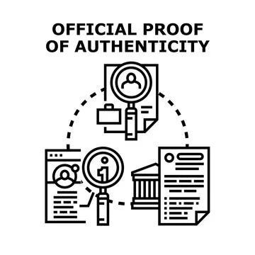 Official authenticity proof concept in documents Illustrazione stock