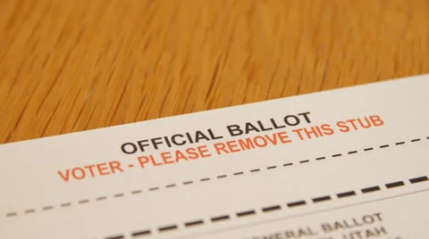 Official ballot slide in Video stock 68715244