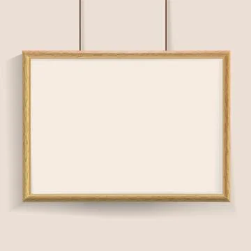 Official beige empty realistic border on wall background. Realistic effect Stock Illustration