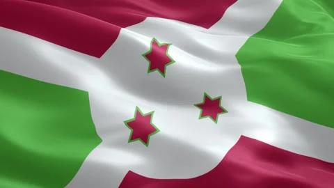 Official Burundi flag waving in wind high quality background for patriotic .. Stock Footage 334492837