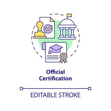 Official certification concept icon Stock Illustration