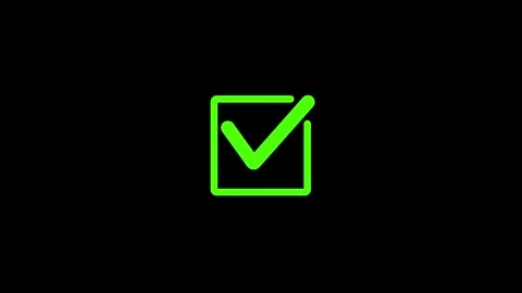 Official checkmark graphics signify successful corporate audit verification.. Stock Footage 338240345