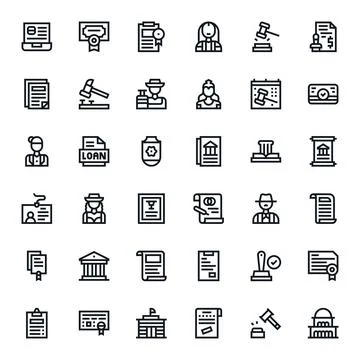 Official Complete Vector Package with 36 High Resolution Bold Line Pixel Al.. Stock Illustration