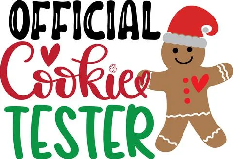 Official Cookie Tester, Santa, Christmas Holiday, Vector Illustration File Stock Illustration
