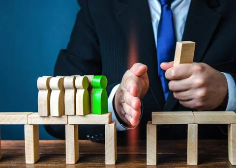 Official creates artificial bureaucratic obstacles for further advancement .. Stock Photos