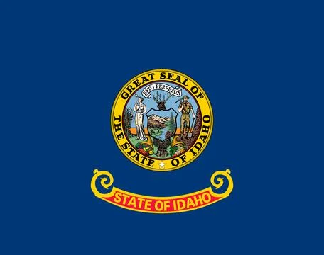 The official current flag of Idaho US state. State flag of Idaho. Illustratio Stock Illustration