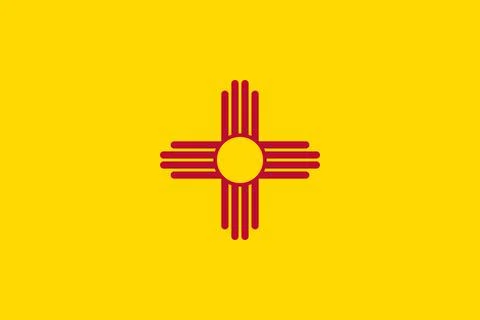 The official current flag of New Mexico USA state. State flag of New Mexico.  Stock Illustration