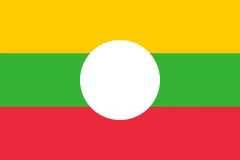 The official current flag of Shan State. State flag of Shan. Illustration. Stock Illustration