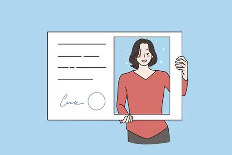 Official document and identification concept. Illustration