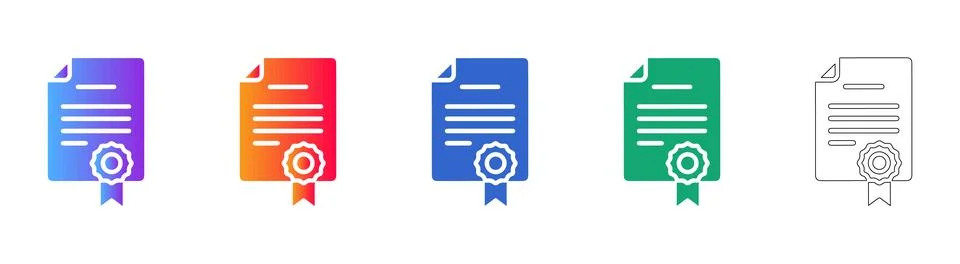 Official Document Certificate Icon Stock Illustration