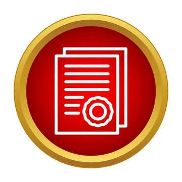 Official document certificate icon representing legal recognition イラスト素材