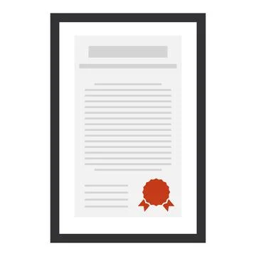 Official document certificate with red seal Vector Illustrazione stock