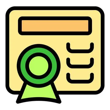 Official document with green stamp representing authenticity and approval Illustrazione stock