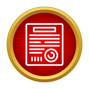 Official document icon showing certification and agreement Stock Illustration