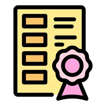 Official document with a pink guarantee seal representing quality assurance Stock Illustration