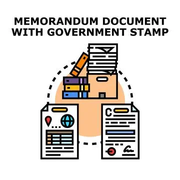 Official document process and data management concept Illustrazione stock