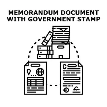 Official document process and data management concept 库存插图