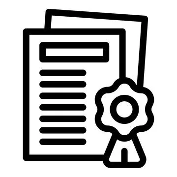 Official document with quality certification seal and ribbon 스톡 일러스트