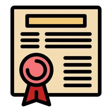 Official document with red wax seal and ribbon guaranteeing authenticity Stock Illustration