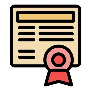 Official document with stamp and ribbon representing certified approval Stockillustratie